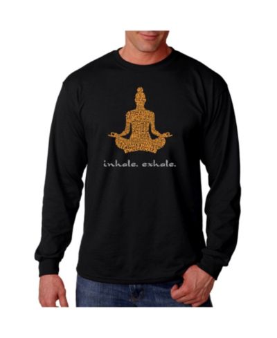 LA Pop Art Men's Word Art Long Sleeve T-Shirt - Inhale Exhale