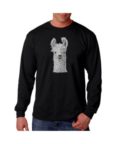 LA Pop Art Men's Word Art Long Sleeve T-Shirt- Llama