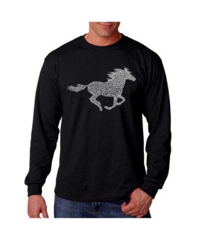 Мужская футболка с длинным рукавом LA Pop Art Word Art Mustang