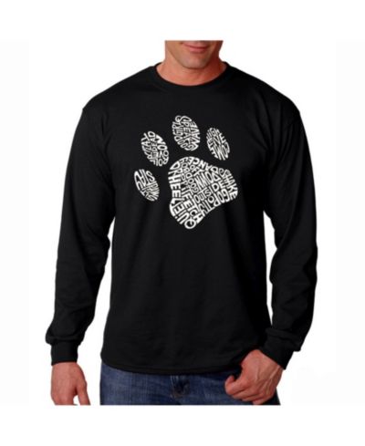 Мужская футболка LA Pop Art Word Art Long Sleeve T-Shirt - Dog Paw
