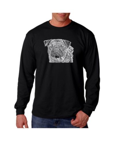 LA Pop Art Мужская футболка с длинным рукавом Pug Face
