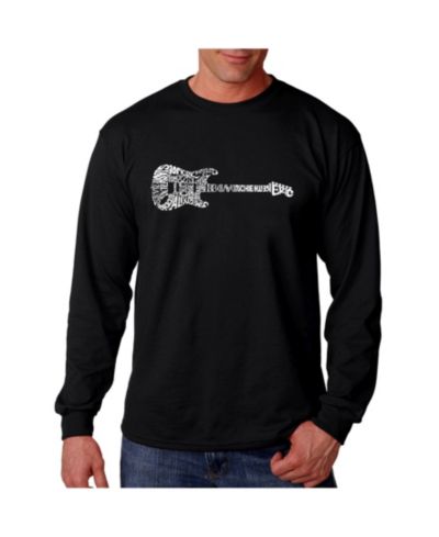 LA Pop Art Men's Word Art Long Sleeve T-Shirt - Rock Guitar