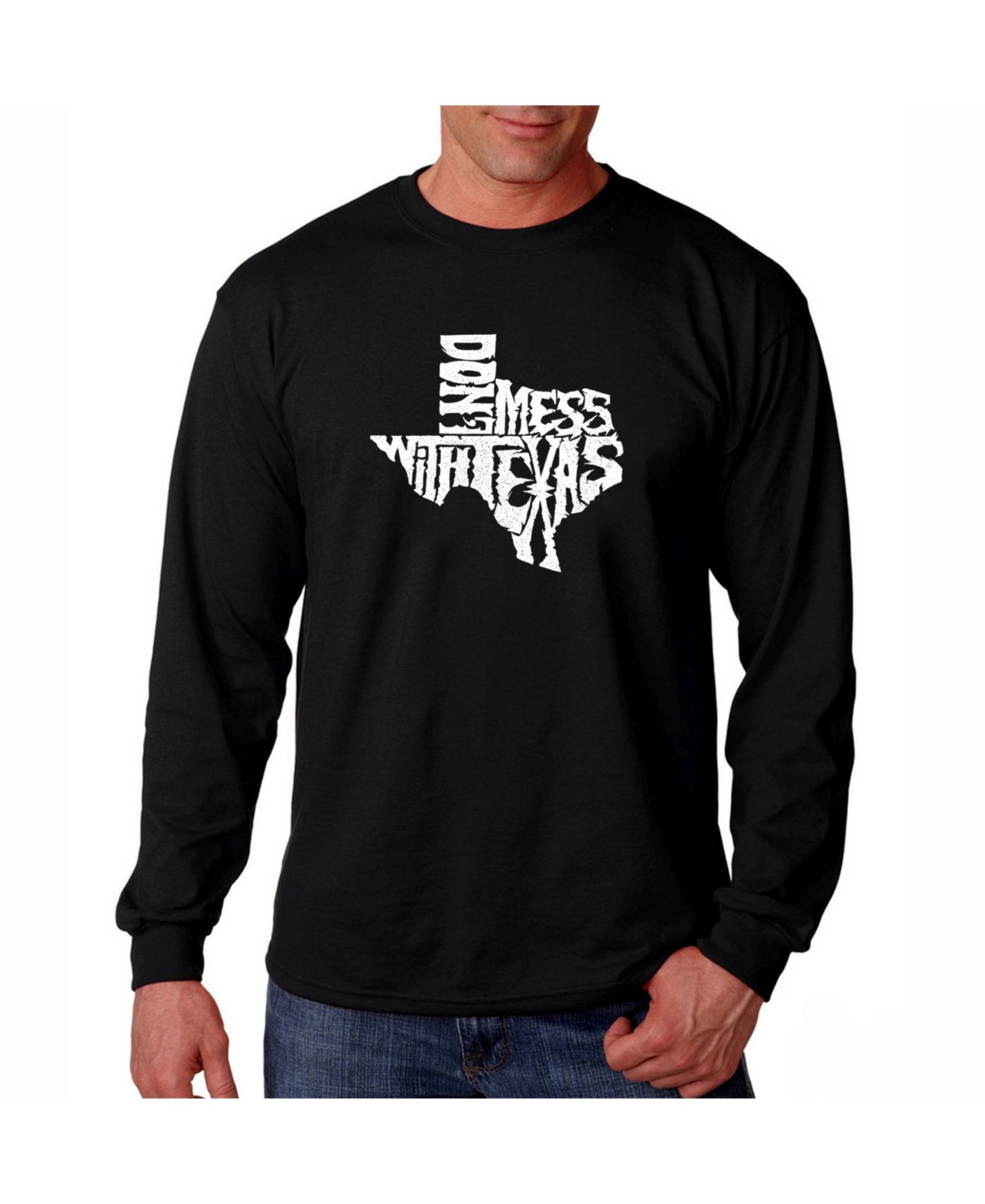 LA Pop Art футболка с длинным рукавом Men's Word Art Don't Mess With Texas
