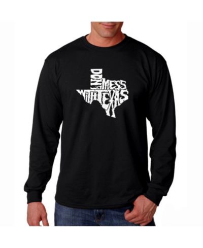 LA Pop Art футболка с длинным рукавом Men's Word Art Don't Mess With Texas