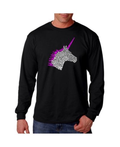 Мужская футболка LA Pop Art Word Art Long Sleeve Unicorn