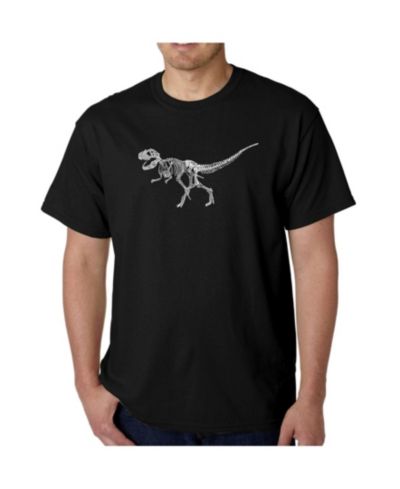 LA Pop Art Men's Word Art T-Shirt - Dinosaur T-Rex Skeleton