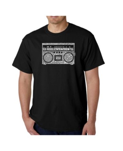 LA Pop Art Men's Word Art T-Shirt - Greatest Rap Hits of The 1980's