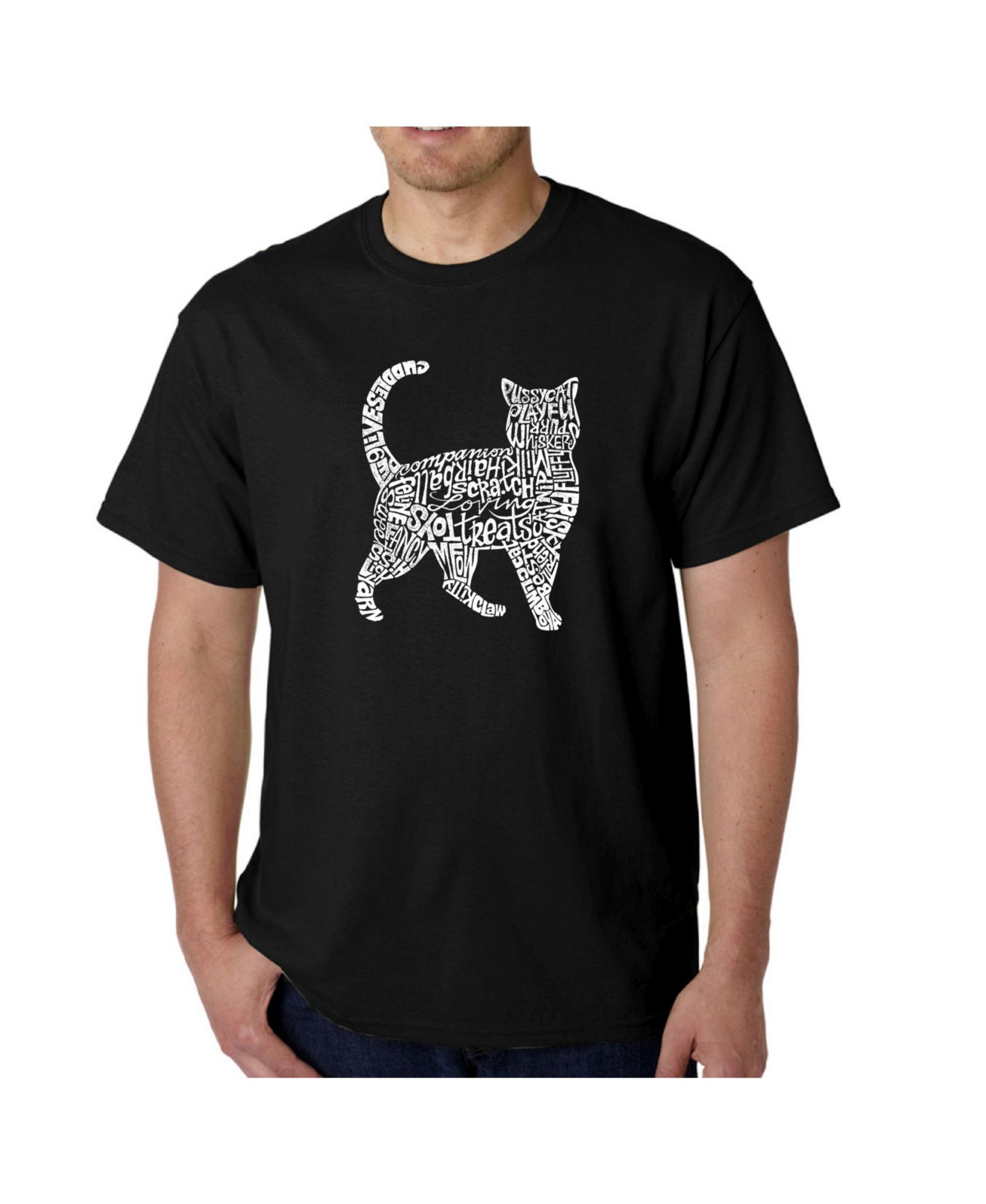 LA Pop Art Men's Word Art T-Shirt - Cat