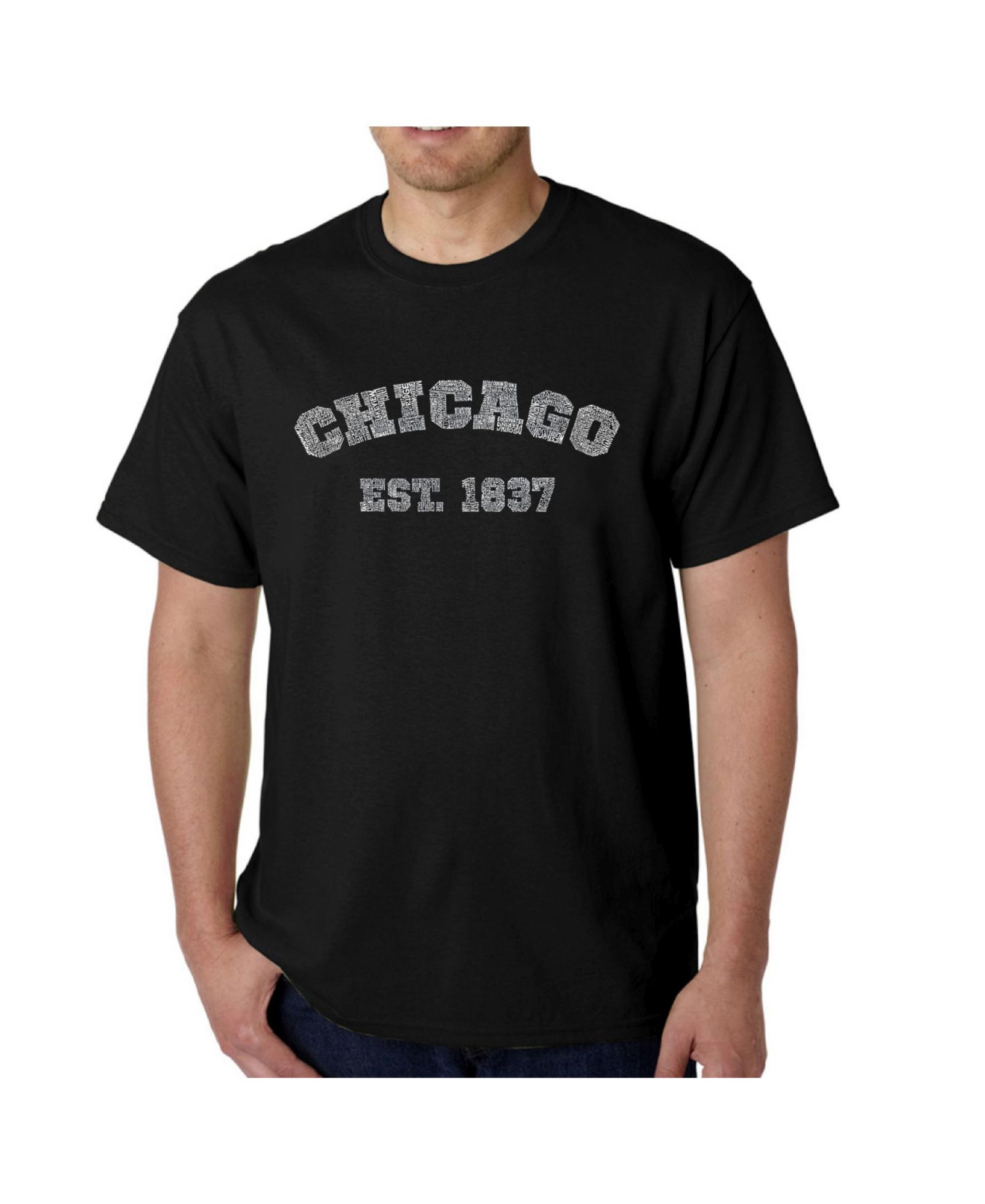 LA Pop Art Men's Word Art T-Shirt - Chicago 1837