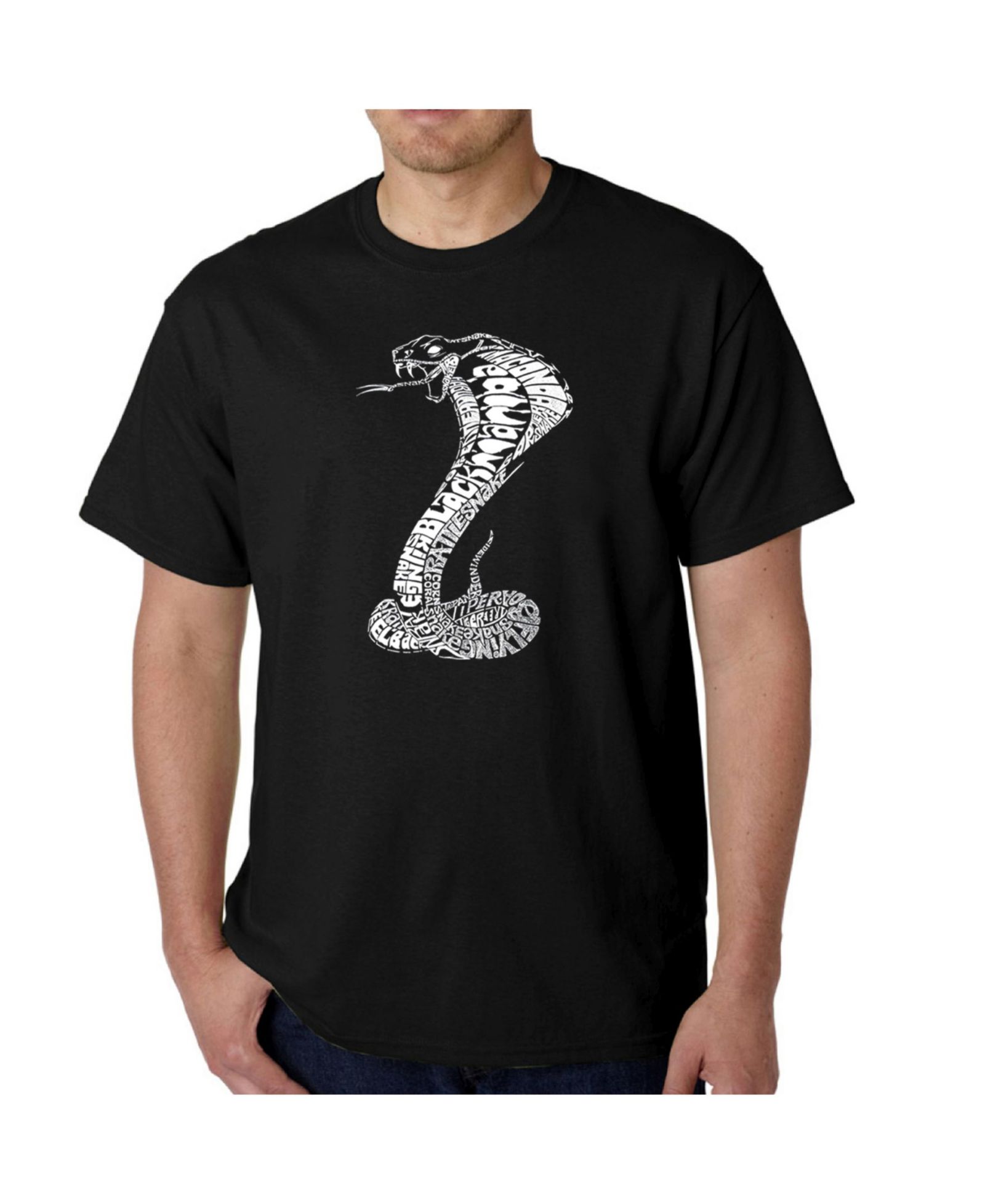 LA Pop Art Men's Word Art T-Shirt - Types of Snakes
