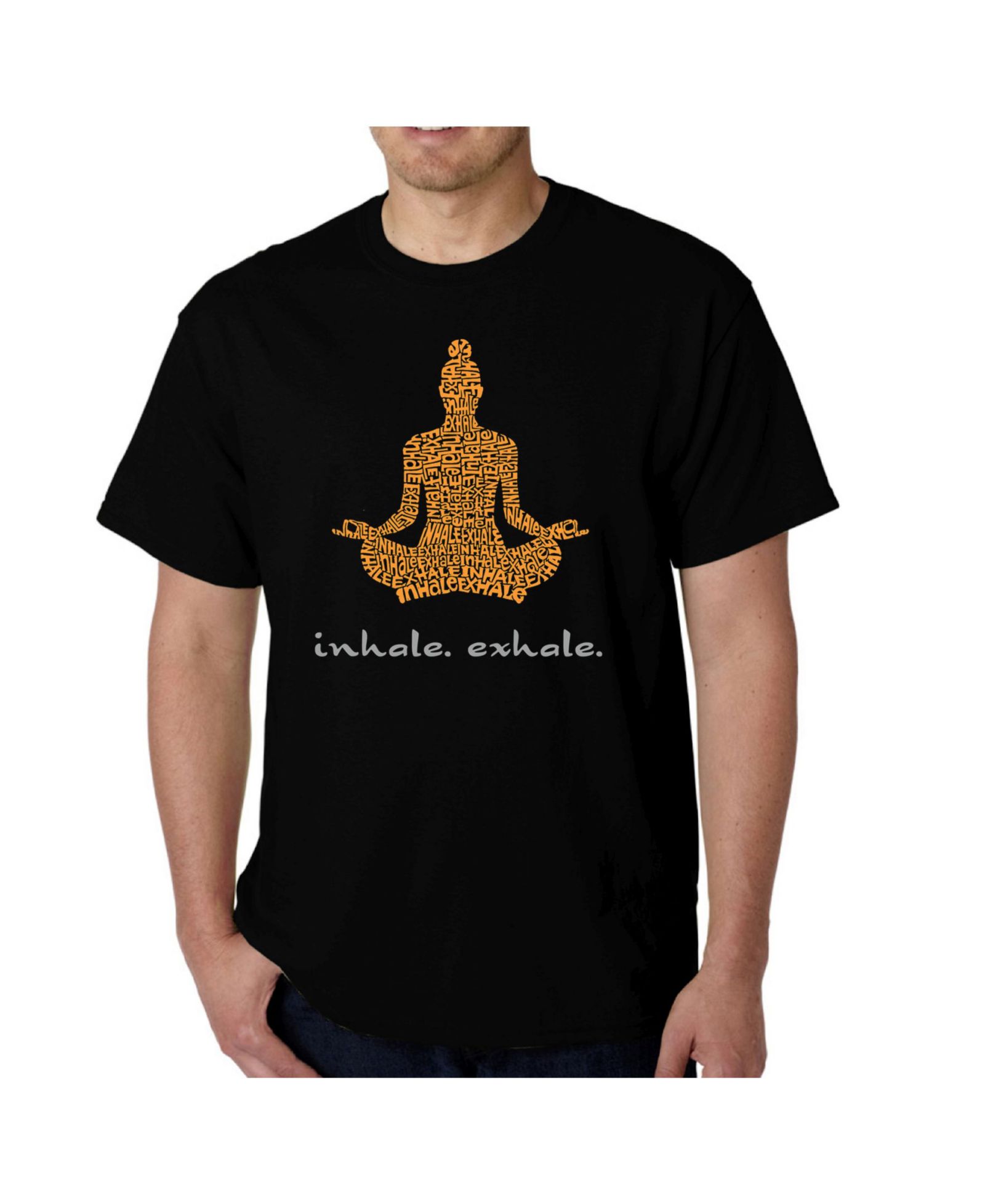 LA Pop Art Men's Word Art T-Shirt - Inhale Exhale