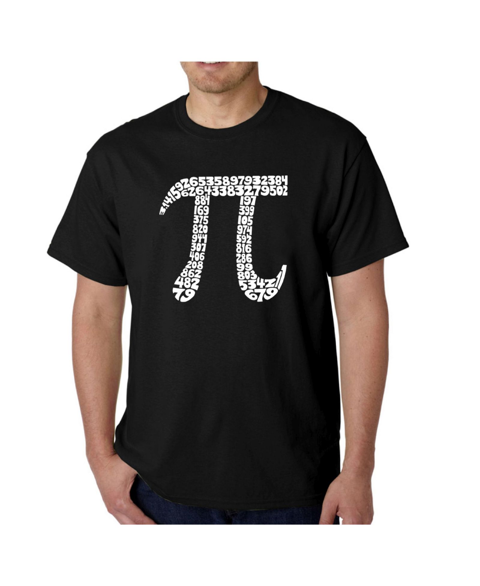 LA Pop Art Men's Word Art T-Shirt - 100 Digits of Pi