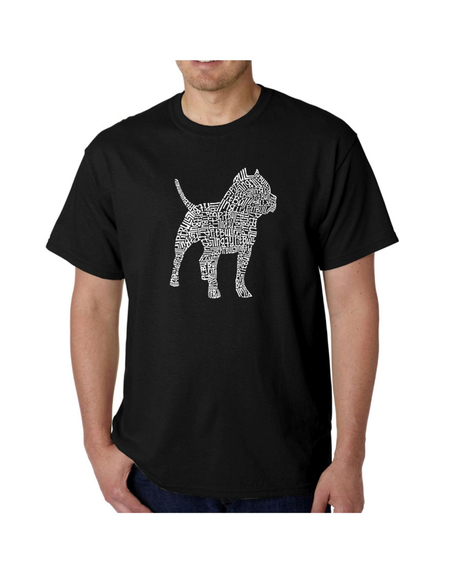 LA Pop Art Men's Word Art T-Shirt - Pit bull