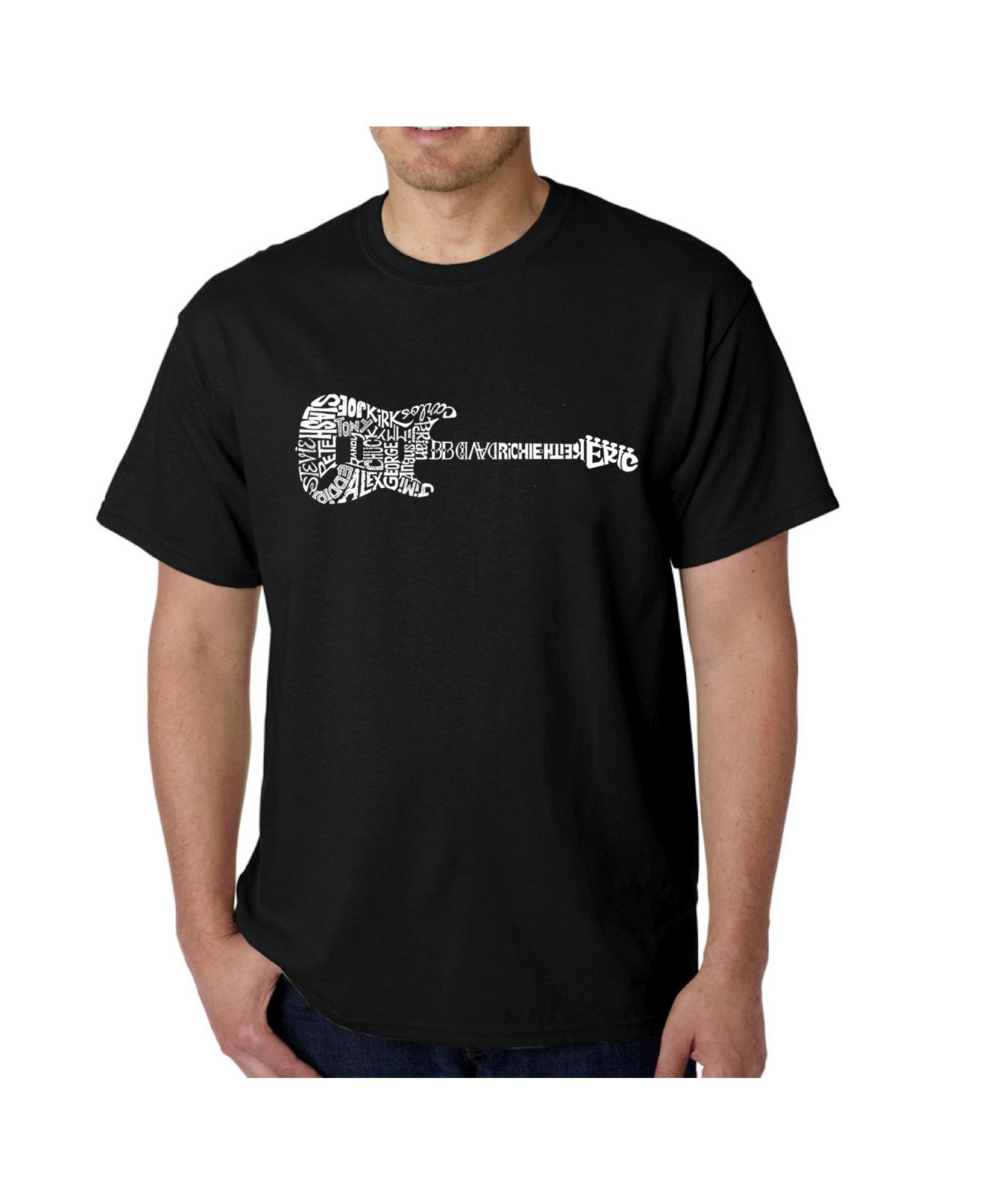 LA Pop Art футболка мужская с принтом Rock Guitar Body Word Art