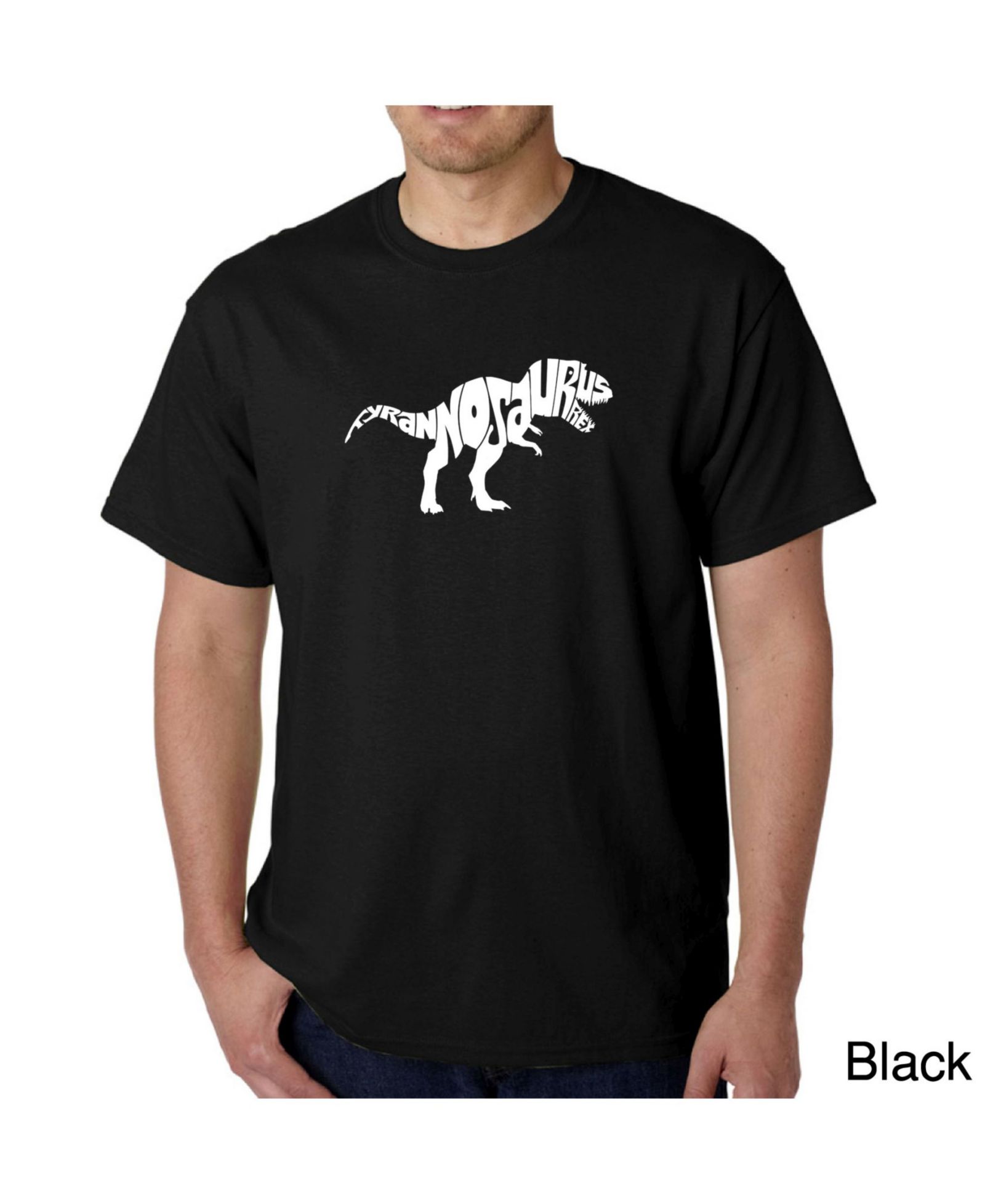 LA Pop Art Men's Word Art T-Shirt - Tyrannosaurus Rex