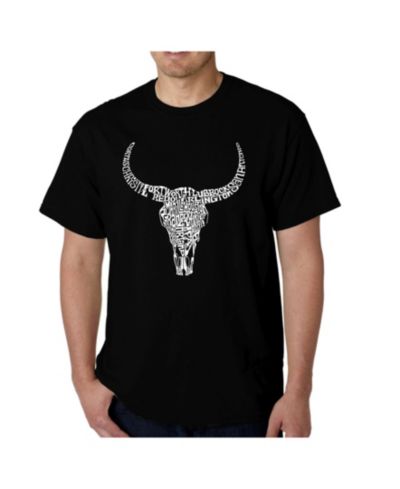 LA Pop Art Men's Word Art T-Shirt - Texas Skull