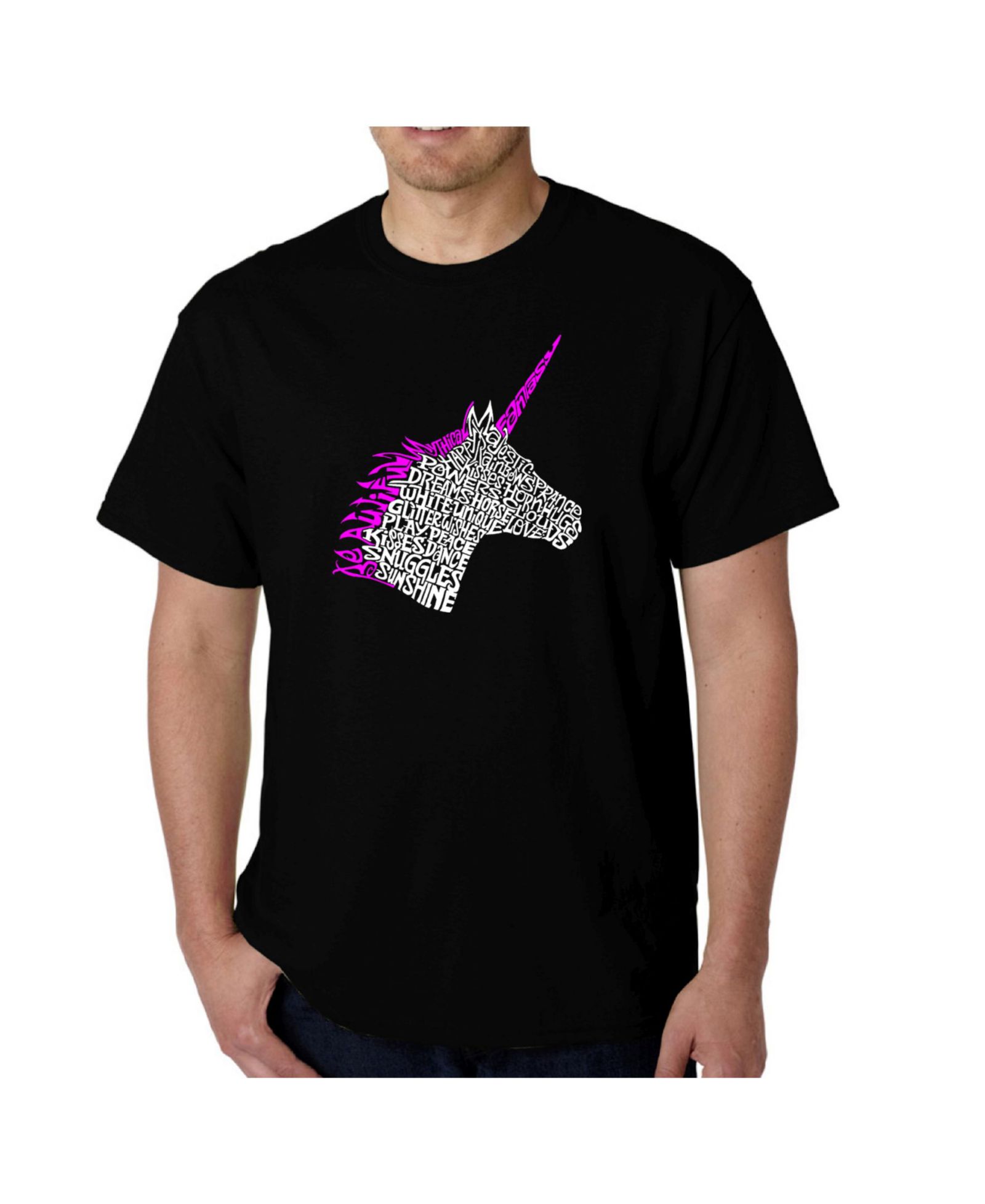 Мужская футболка LA Pop Art Word Art Unicorn