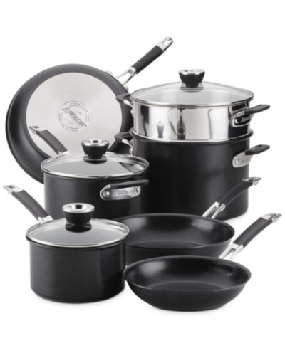 Anolon SmartStack Hard-Anodized Nesting Cookware Set, 10 Piece