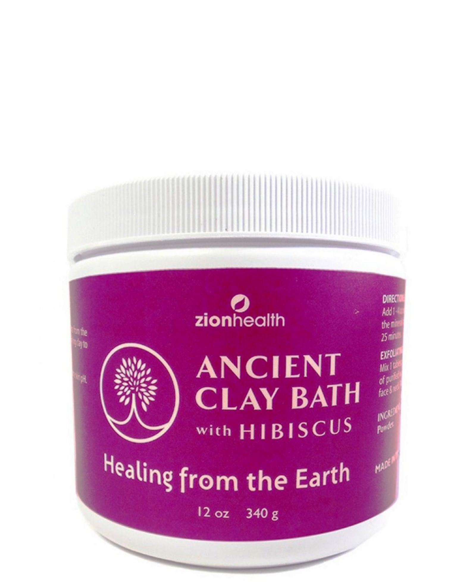 Глиняная ванна Zion Health Clay с гибискусом, 12 oz