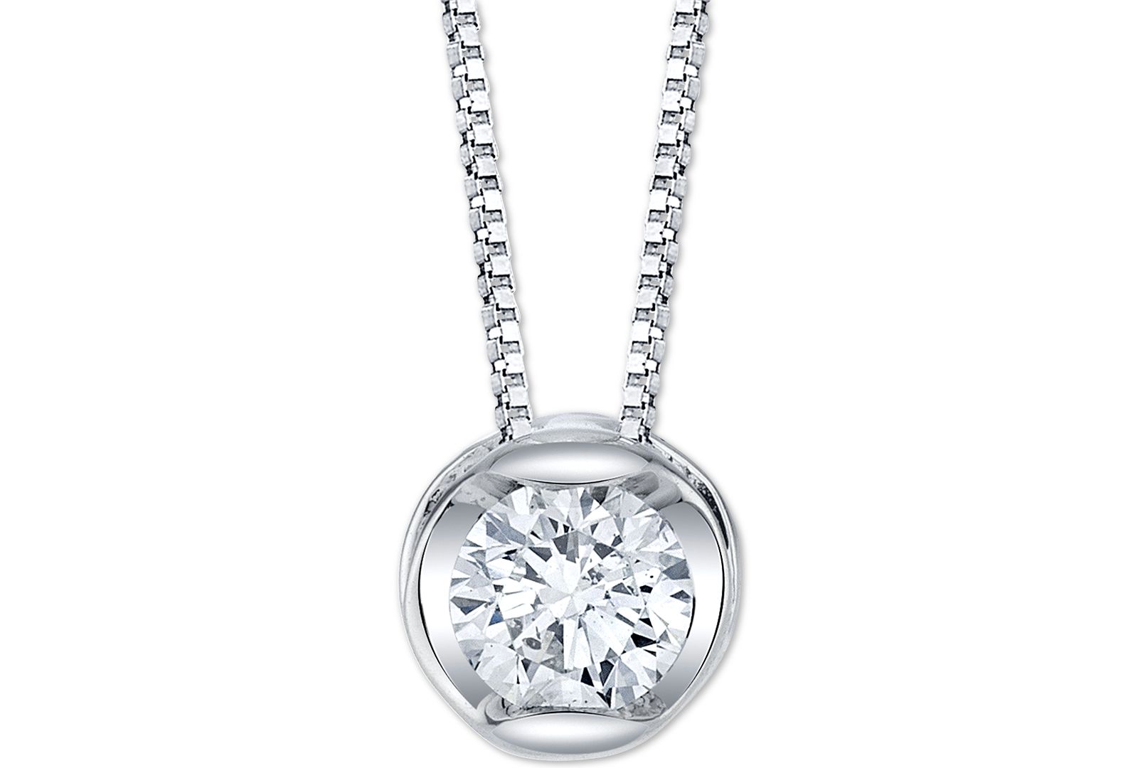 Sirena подвеска Diamond Circular 18" в 14k White Gold (1/4 ct. t.w.)