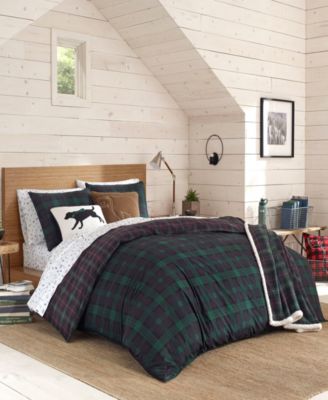 Eddie Bauer Woodland Tartan Green Duvet Cover Set, Full/Queen