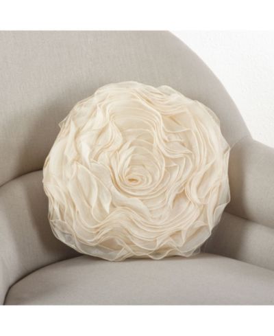 Saro Lifestyle Декоративная подушка с розой, 16" Round