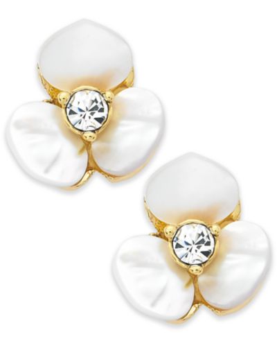Серьги Kate Spade New York Gold-Tone Cream Disco Pansy Flower Stud