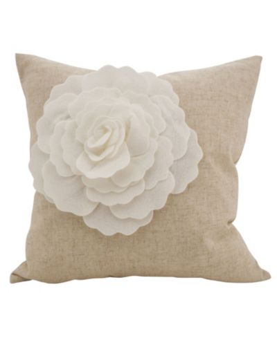 Saro Lifestyle Декоративная подушка Rose Flower 18" x 18"