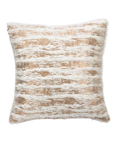 Декоративная подушка Saro Lifestyle Faux Fur с металлическим принтом, 15" x 15"