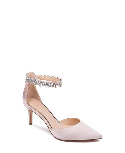 Jewel Badgley Mischka Женские вечерние туфли-лодочки Raleigh с камнями и ремешком на щиколотке