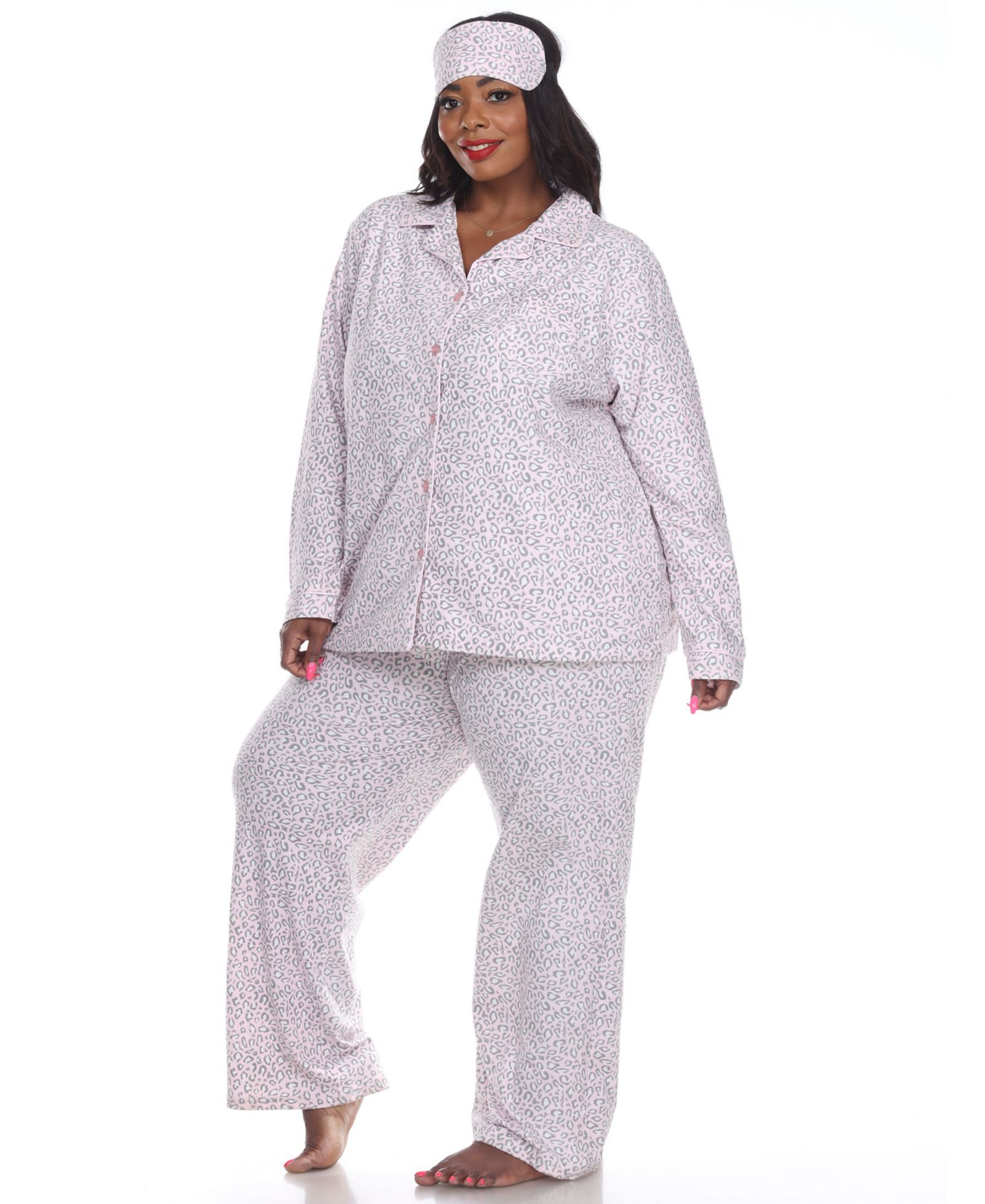 White Mark Plus Size 3-Piece Pajama Set