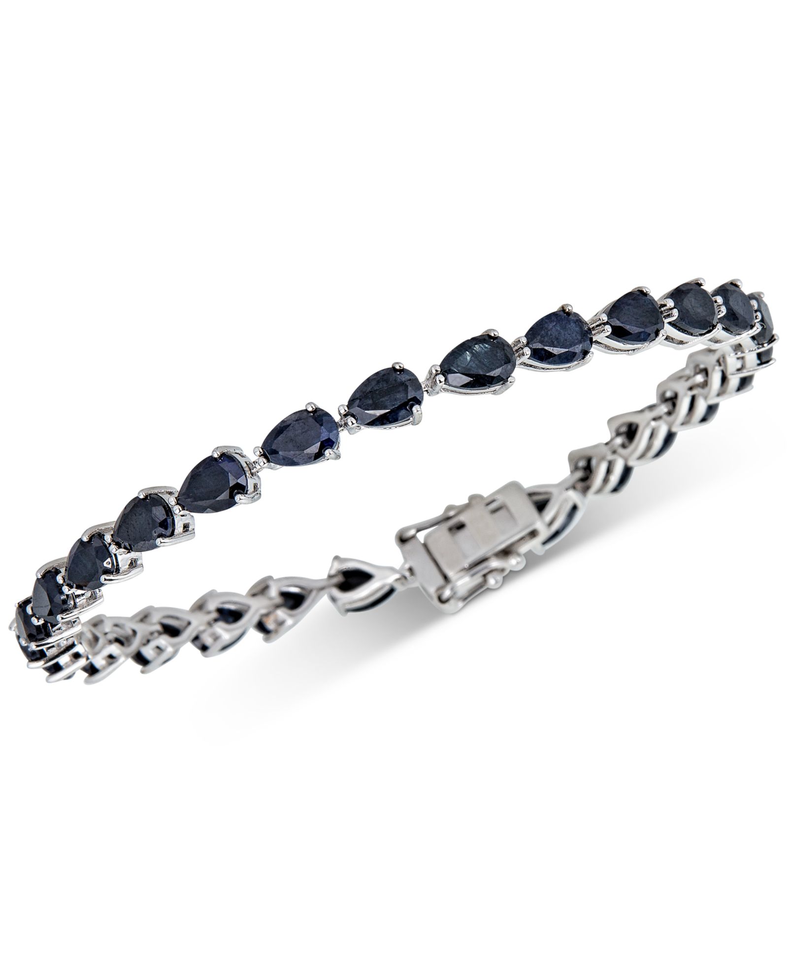 Браслет Black Sapphire Tennis из стерлингового серебра (13 ct. t.w.)