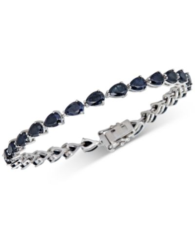 Black Sapphire Tennis Bracelet (13 ct. t.w.) in Sterling Silver