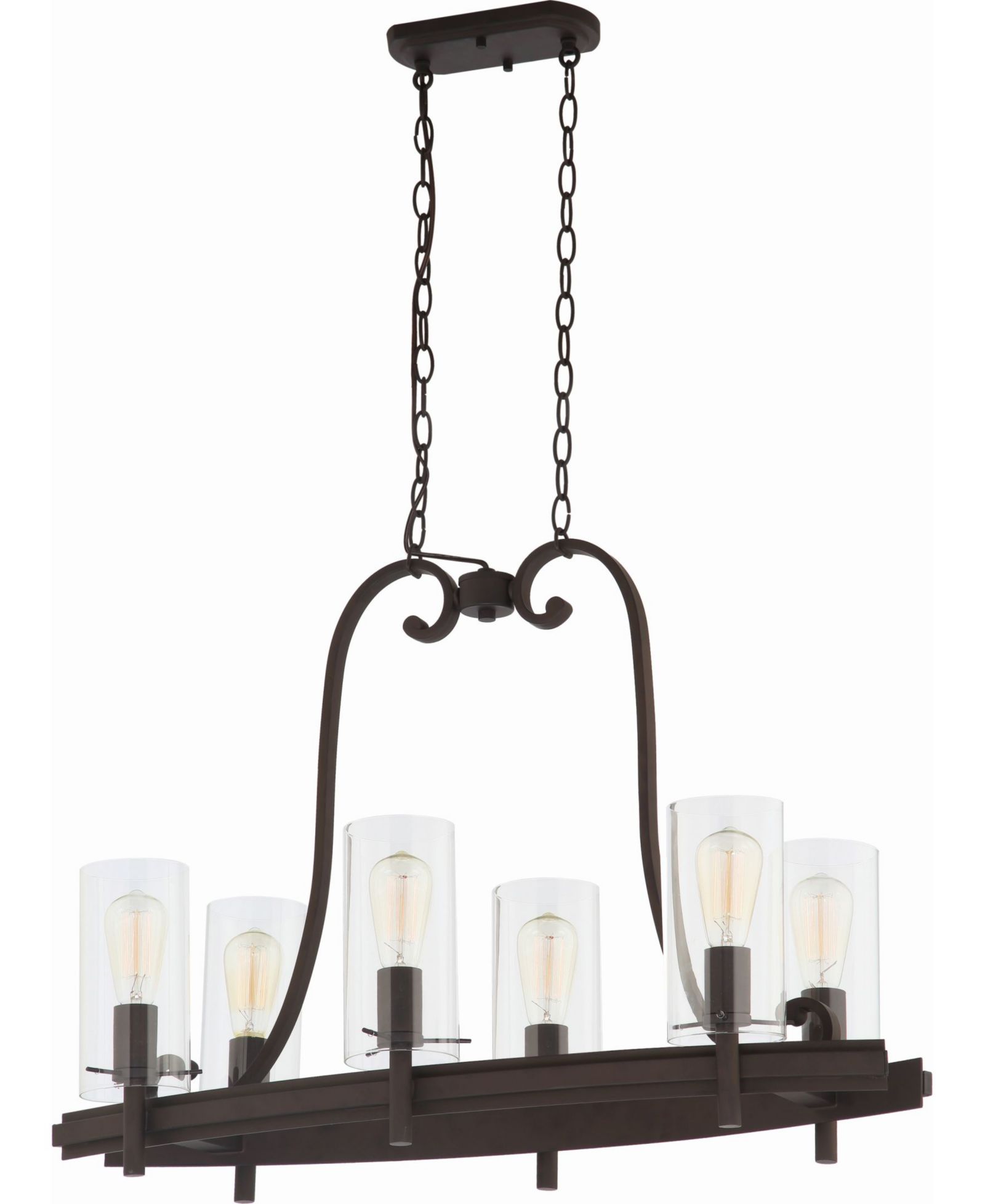 Volume Lighting Regina 6-Light Hanging Linear Island Chandelier