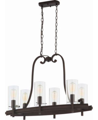 Volume Lighting Regina 6-Light Hanging Linear Island Chandelier