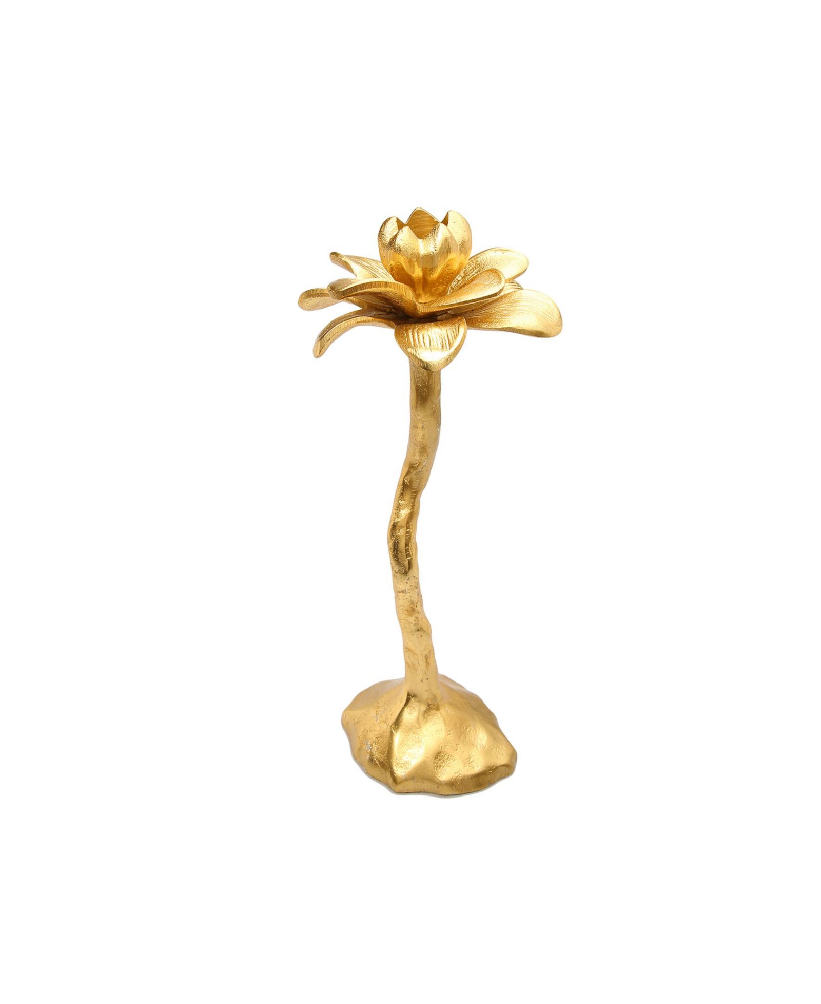 Подсвечник Classic Touch 13" Gold Flower Shaped