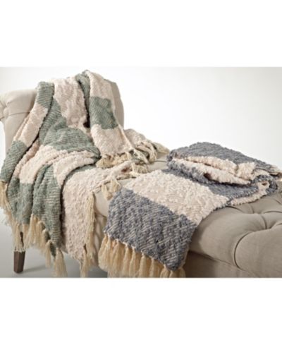 Полосатый плед Saro Lifestyle Nubby Design, 50" x 60"