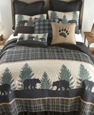 American Heritage Textiles Bear Walk 3 Piece Quilt Set, Queen