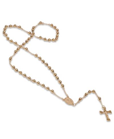 Унисекс ожерелье-розарий STEELTIME 18K Gold Plated Stainless Steel Beaded Classic