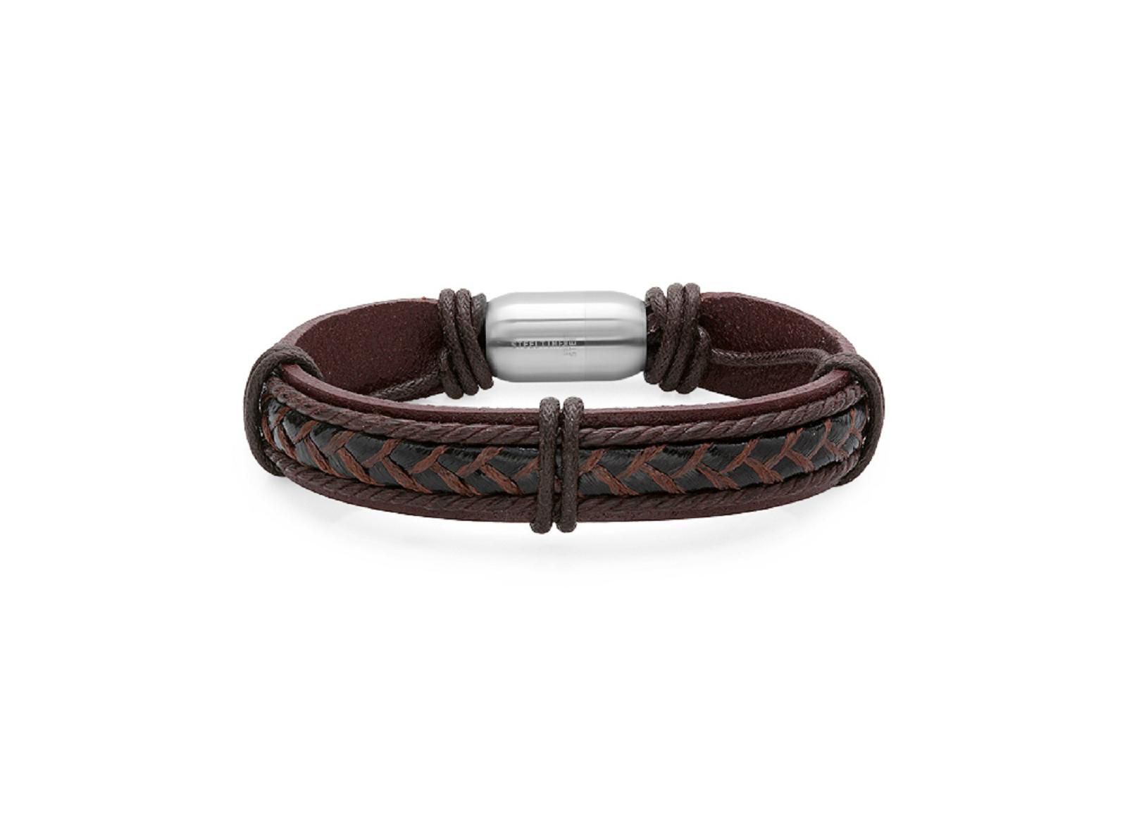 Steeltime Мужской Leather String Design Bracelet