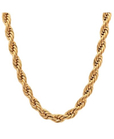 Steeltime Men's 18k gold Plated Stainless Steel Rope Chain 24" Necklace