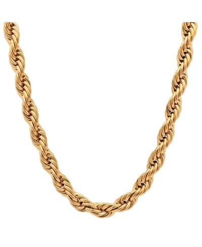 Steeltime Men's 18k gold Plated Stainless Steel Rope Chain 30" Necklace