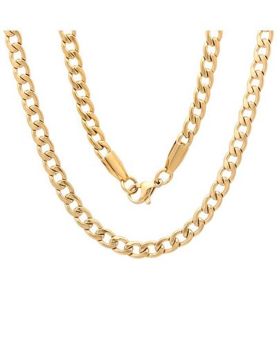 Steeltime мужская цепочка Figaro из нержавеющей стали с 18k gold Plated, 24"
