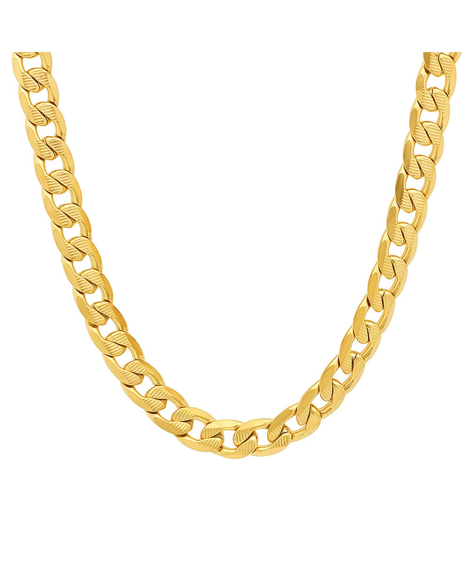 Steeltime Men's 18k gold Plated Stainless Steel Accented 10mm Figaro Chain 24" Necklaces