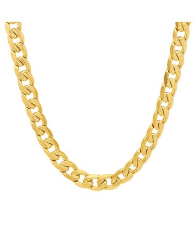 Steeltime Men's 18k gold Plated Stainless Steel Accented 10mm Figaro Chain 24" Necklaces