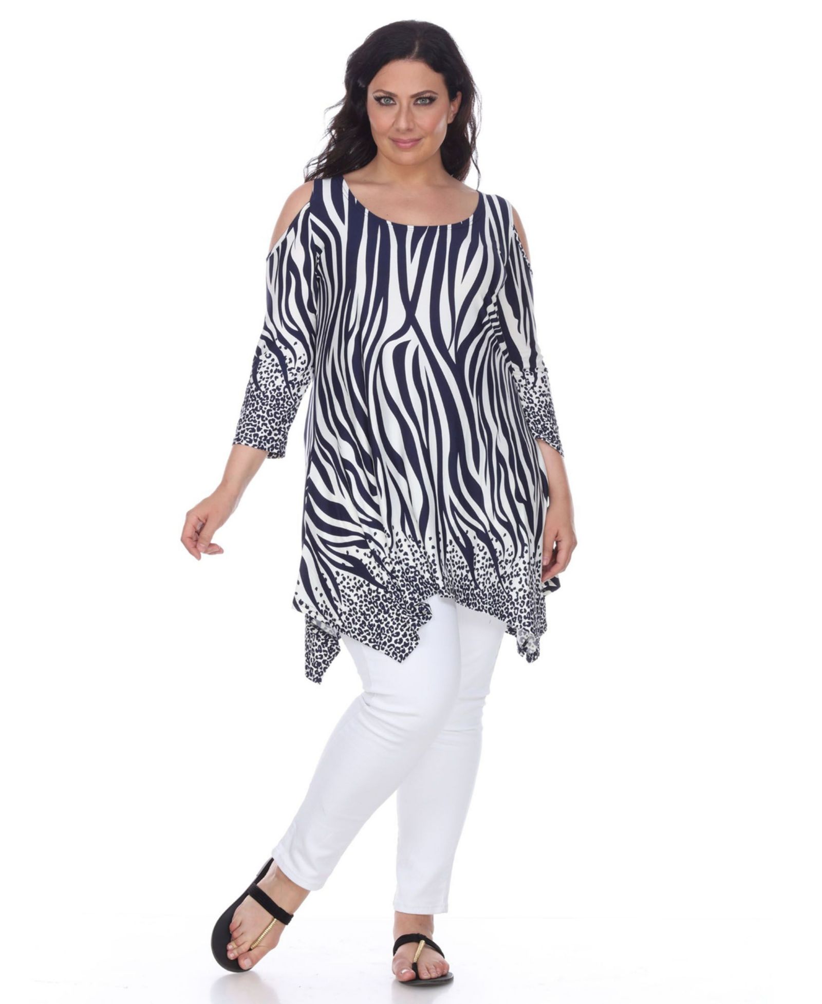 Женская туника White Mark Plus Size Antonia Cut-Out Shoulder