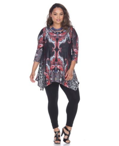 White Mark Plus Marlene Tunic Top