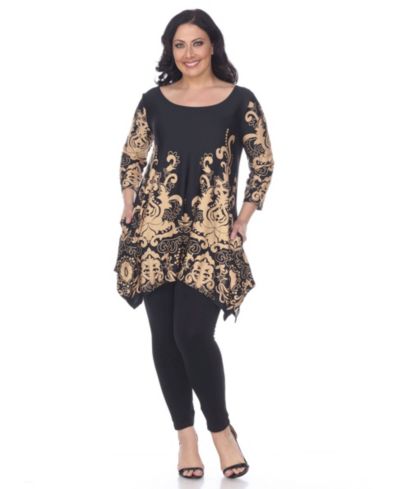 White Mark Plus Yanette Tunic Top