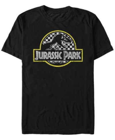 Мужская футболка Jurassic Park Distressed Checkered Logo Short Sleeve