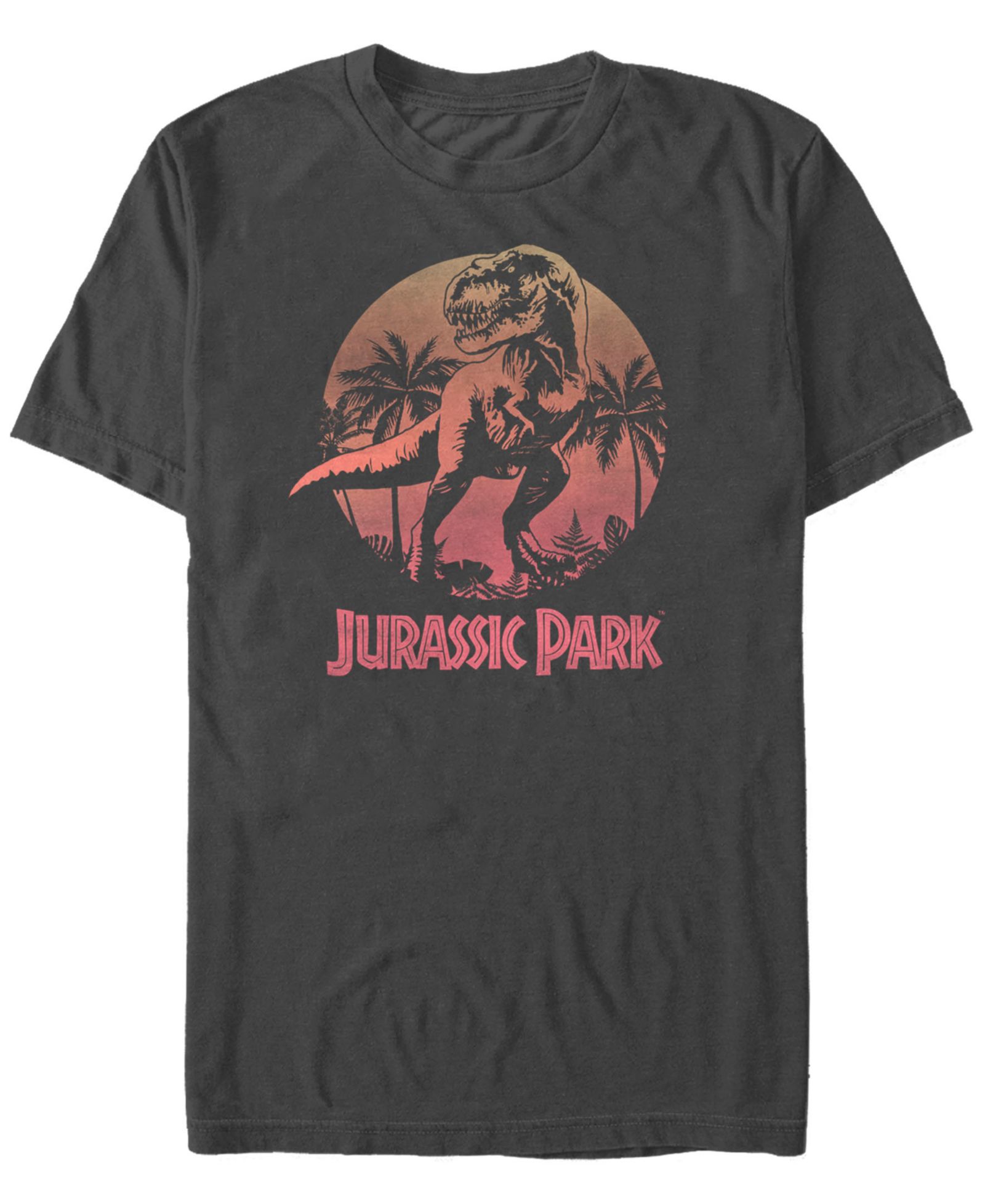 Мужская футболка Jurassic Park Retro T-Rex Sunset Logo Short Sleeve